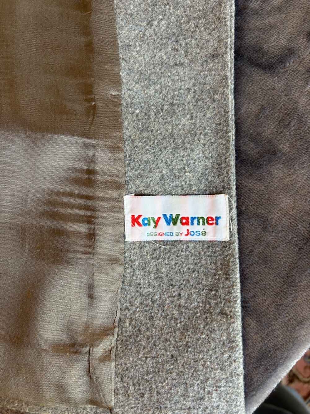 Vintage 80s Kay Warner José Chevron Cropped Jacket Structured Shoulder Blazer 6 - Picture 6 of 7